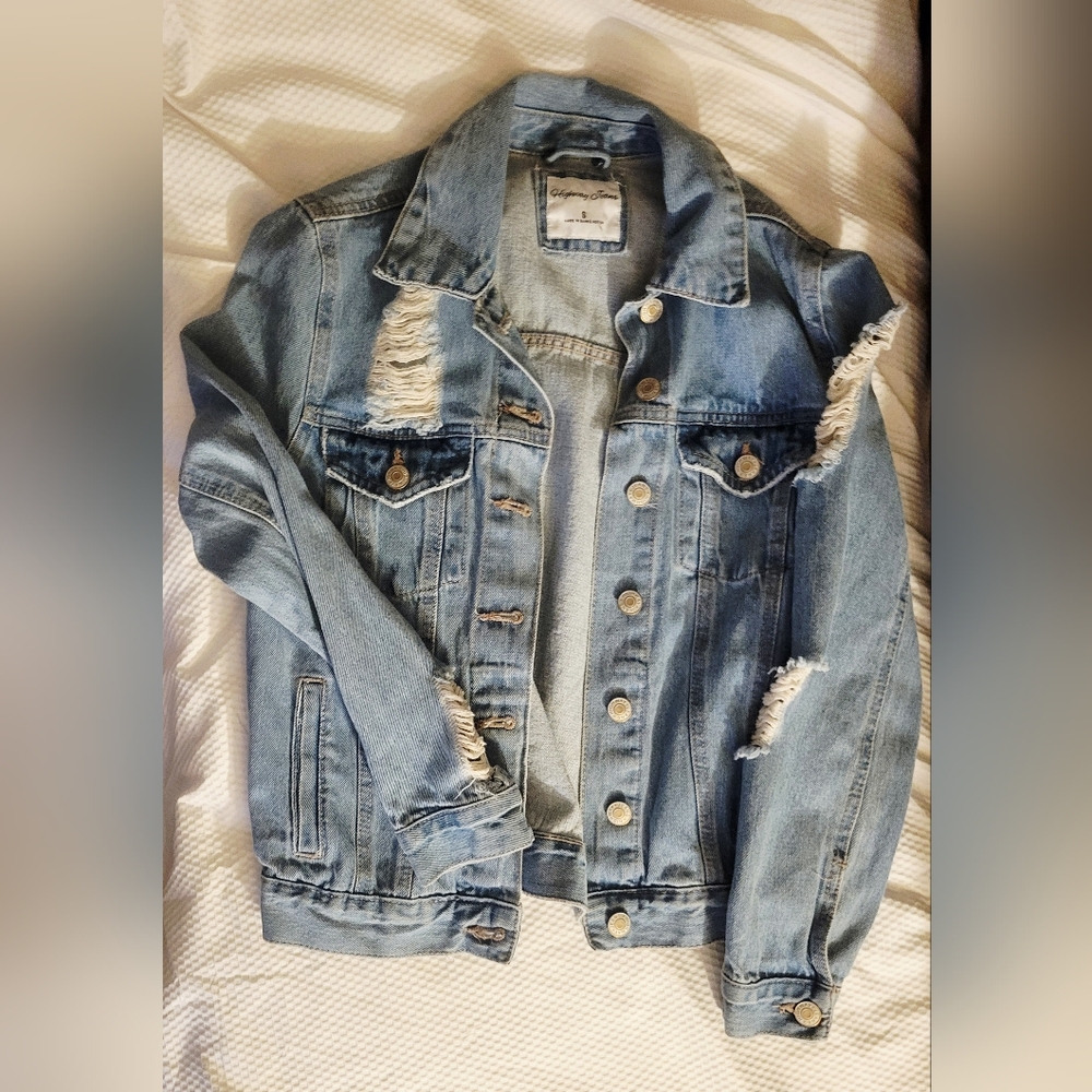 Highway Jeans Light Blue Distressed Jean Jacket